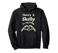 There's A Skelly In My Belly Mommy To Be Goth Spooky Mother Pullover Hoodie
