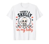 Theres A Skelly in My Belly Pregnant Kawaii Skeleton T-Shirt