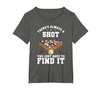 There's Always A Shot You Just Have to Find It Pool Player T-Shirt, Women's Plus, Asphalt Grey, 2X
