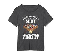 There's Always A Shot You Just Have to Find It Pool Player T-Shirt, Women's Plus, Dark Heather Grey, 1X