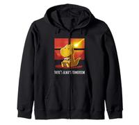 There's Always Tomorrow | Dinosaur Playing Video Game Zip Hoodie