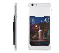 There's Candy in the Milkshake Phone Wallet, Stick On Card Holder for Back of Phone Case - Leather Cell Phone Card Wallet Sleeve Adhesive Phone Pocket - Compatible with Most Cell Phones