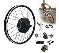 THERES Electric Bicycle Conversion Kit 20"/24"/26"/27.5"/28"/29"/700C E-Bike Rear Wheel High Speed Direct Drive Controller Electric Bike Conversion Kit w/LCD Display,24inch-48V/1500W