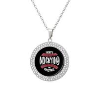 There's No Crying In Baseball Fashion Necklace Chain Round Graphic Pendant with Diamond Jewellery Silver-style