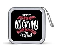 There's No Crying in Baseball Portable CD Case Holder 48 Capacity Travel DVD Storage Boxs Wallet Bag