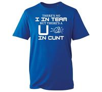 Theres No I in Team Novelty T-Shirt, Funny Rude Team Work Joke Gift Idea Unisex Adults Top (Royal, 4XL Years)