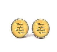 There's No Place Like Home - Wizard of oz Quote - oz Jewelry - Dorothy Quote - Ruby Slippers - Homesick Gift - Welcome Home Gift - Toto Cufflinks