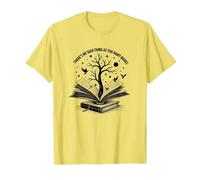 Theres No Such Thing As Too Many Books Reading Art T-Shirt, Men, Lemon, XL