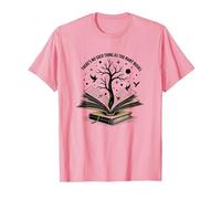 Theres No Such Thing As Too Many Books Reading Art T-Shirt, Men, Pink, 3XL