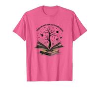 Theres No Such Thing As Too Many Books Reading Art T-Shirt, Men, Pink Heather, M