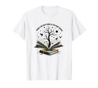 Theres No Such Thing As Too Many Books Reading Art T-Shirt, Men, White, 3XL