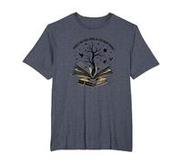 Theres No Such Thing As Too Many Books Reading Art T-Shirt, Men's Big and Tall, Heather Blue, 3X Tall