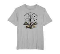Theres No Such Thing As Too Many Books Reading Art T-Shirt, Men's Big and Tall, Heather Grey, 4X Tall