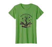 Theres No Such Thing As Too Many Books Reading Art T-Shirt, Women, Grass, XXL