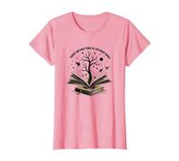 Theres No Such Thing As Too Many Books Reading Art T-Shirt, Women, Pink, 3XL