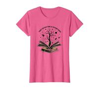 Theres No Such Thing As Too Many Books Reading Art T-Shirt, Women, Pink Heather, XL