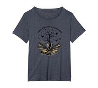 Theres No Such Thing As Too Many Books Reading Art T-Shirt, Women's Plus, Heather Blue, 6X