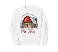 There's Nothing Like A Farmhouse Christmas Red Barn Holiday Sweatshirt
