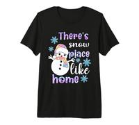 There's Snow Place Like Home Snowman Pastel Winter Holiday Premium T-Shirt