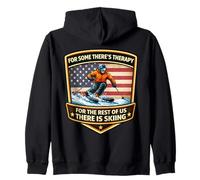 There's Therapy For The Rest There Is Skiing Ski America USA Zip Hoodie