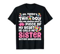 There's This Boy He Calls Me Sister T shirt Autism Awareness T-Shirt