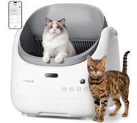 Thereye Automatic Litter Box, Self Cleaning Litter Box for Multiple Cats, APP Control and Safety Sensors, Odor Control, Open-Top Smart Cat Litter Box with Trash Bags/Litter Mat