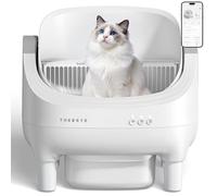 Thereye Self Cleaning Cat Litter Tray, Automatic Cat Litter Box with APP Control, Safety Sensor, Odor-Free Litter Boxes with 10L Large Waste Bin, Trash Bag and Mat for Multi-cats (3-30lb)