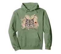 Therian Lynx Pullover Hoodie, Adult Unisex, Sage Green, XX-Large