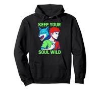 Therian Pride Keep Your Soul Wild Vintage Womens Wolf Pullover Hoodie