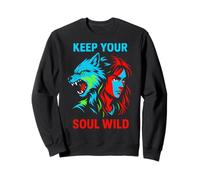Therian Pride Keep Your Soul Wild Vintage Womens Wolf Sweatshirt