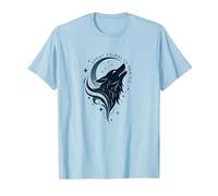 Therian Spirit Animal Inside: Mystical Wolf Howl T-Shirt, Men, Baby Blue, M