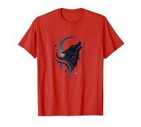 Therian Spirit Animal Inside: Mystical Wolf Howl T-Shirt, Men, Red, XXL