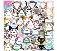 Therian Stickers 50 Pcs Waterproof Cute Cartoon Line Animal Stickers for Laptop Skateboard Water Bottle Phone Car Luggage Computer Hydro Flask Bike,Vinyl Sticker for Teens Kids Adults