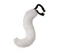 Therian Tail Bendable Fox Tail with Metal Skeleton Adjustable Furry Multipurpose Wolf for Cosplay Halloween Christmas Party Costume One Size White, Furry