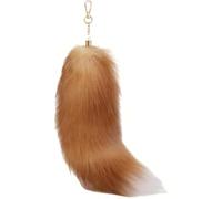 Therian Tail Cute Fox Tail Keychain Fur Pendant Key-Chain Bags Charm Keys-Holder Decorative Therian Tails Long Keychain for Women Girl Tails Keyring for Handbag Backpack Halloween Role-Playing (Gold)