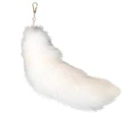 Therian Tail, Therian, Oversized Fox Tail with Gold Clasp Soft Fluffy Fox Tail Keychain Hanging Fox Tails for Handbag Backpack Tail (White)