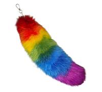 Therian Tail, Therian, Oversized Fox Tail with Gold Clasp Soft Fluffy Fox Tail Keychain Hanging Fox Tails for Handbag Backpack Tail (Multicolour)