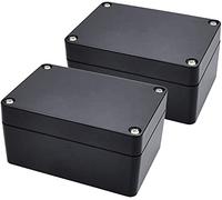 Therlan 2 Pack Black Waterproof Plastic Project Box ABS IP65 Electronic Junction box Enclosure 100 x 68 x 50 mm