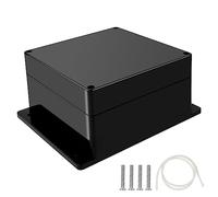 Therlan Outdoor Waterproof Junction Box, 7 Sizes Selection, Surface-Mounted Junction Box, IP65, ABS Junction Box, Junction Box, Electronic Housing, Junction Box, Waterproof, Black (16 x 16 x 9 cm)
