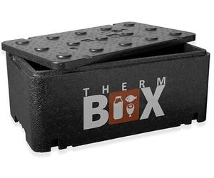 THERM BOX Thermobox Medium, 20 Liter, Insulated Polystyrene Box, Lightweight, Reusable, Black, 45x25x17cm