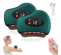 Thermaedge Foot Scraper, 3-in-1 Thermaedge Plantar Tool with 12 Vibration, Constant Temperature Electric Heated Foot Scraper - Deep Tissue Massage for Feet Arms and Back (Green 2pcs)