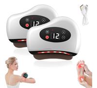 Thermaedge Foot Scraper, 3-in-1 Thermaedge Plantar Tool with 12 Vibration, Constant Temperature Electric Heated Foot Scraper - Deep Tissue Massage for Feet Arms and Back (White 2pcs)