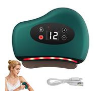 Thermaedge Foot Scraper, 3-in-1Gua Sha Device,Fascia Massage Tools,Crafted Frame Plantar Fasciitis,12 Levels, Triple Action - Red Light/Heat/Vibration, High-Temperature Precision Scraping Head (Green)