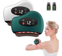 Thermaedge Foot Scraper,4-in-1 Plantar Fasciitis Massager,Electric Heated Gua Sha Massager,Vibration Device for Muscle Care,Deep Tissue Massage for Feet Calves Neck,Shoulders Back with 10ml Oil (2PC)