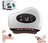 Thermaedge Foot Scraper, 4-in-1 Thermaedge Plantar Fasciitis, Triple Action - Red Light/Heat/Vibration, 12 Massage Levels and 12 Heat Levels, Cordless Handheld, 360° Body Care (White)