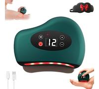 ThermaEdge Foot Scraper, Electric Fascia Knife with Heating & 12 Vibration, Heated Foot Scraper, 4-in-1 Vibration Tool for Plantar Deep Tissue Massage, Home Massage Tool (Green,Red Bianshi)