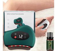 ThermaEdge Foot Scraper for Plantar Fasciitis, Heated Muscle Scraper with Red Light Heat Vibration Triple Action Foot Massage Tool 12 Levels Portable Design (Green)