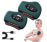 Thermaedge Foot Scraper, Thermaedge Heated Foot Scraper, Electric Fascia Knife with Heating & 12 Vibration, 4-in-1 Portable Cordless Muscle Massage Tool, Gua Sha for Feet Neck Shoulder (2 Pcs Green)