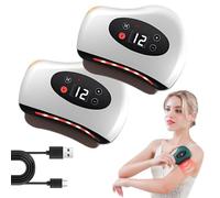 Thermaedge Foot Scraper, Thermaedge Heated Foot Scraper, Electric Fascia Knife with Heating & 12 Vibration, 4-in-1 Portable Cordless Muscle Massage Tool, Gua Sha for Feet Neck Shoulder (2 Pcs White)