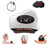 ThermaEdge Foot Scraper, Thermaedge Heated Foot Scraper,Electric Fascia Knife with Heating & 12 Vibration, Gua Sha Myofascial Release Tool for Deep Tissue Massage (White-Red Stone Needle)